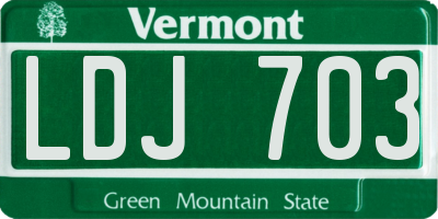 VT license plate LDJ703