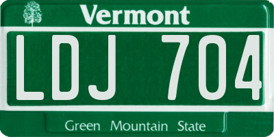 VT license plate LDJ704