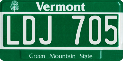 VT license plate LDJ705