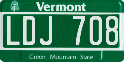 VT license plate LDJ708