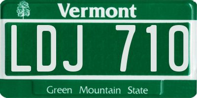 VT license plate LDJ710