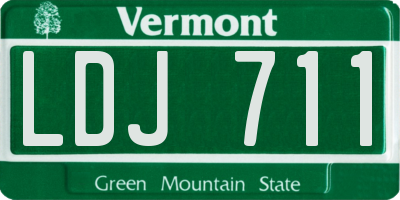 VT license plate LDJ711