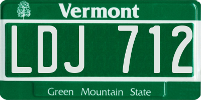 VT license plate LDJ712