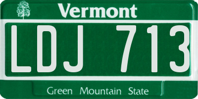 VT license plate LDJ713