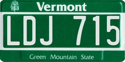 VT license plate LDJ715
