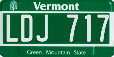 VT license plate LDJ717