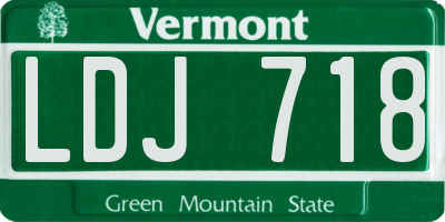 VT license plate LDJ718