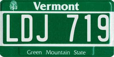 VT license plate LDJ719