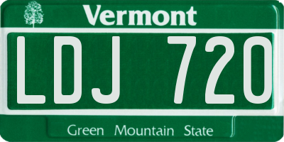 VT license plate LDJ720