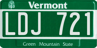 VT license plate LDJ721