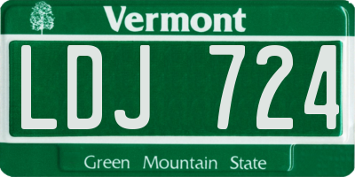 VT license plate LDJ724