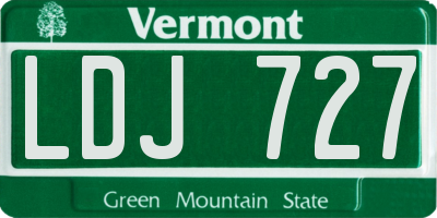 VT license plate LDJ727