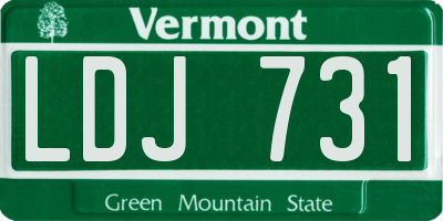 VT license plate LDJ731