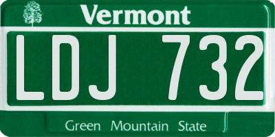 VT license plate LDJ732