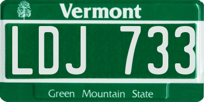 VT license plate LDJ733