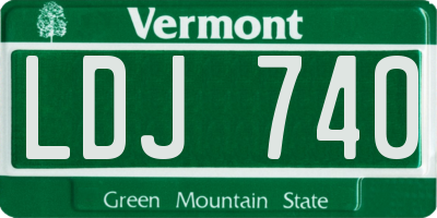 VT license plate LDJ740