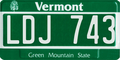 VT license plate LDJ743