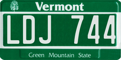 VT license plate LDJ744