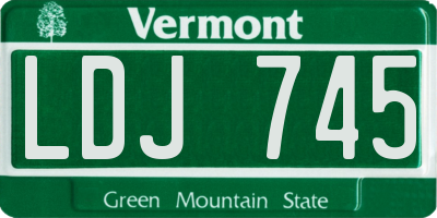 VT license plate LDJ745