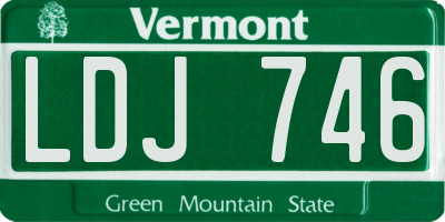 VT license plate LDJ746