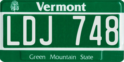 VT license plate LDJ748