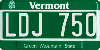 VT license plate LDJ750