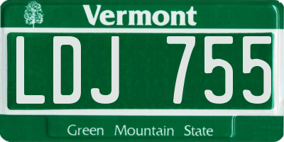 VT license plate LDJ755
