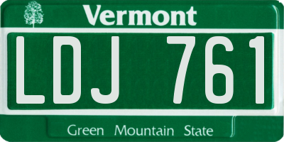 VT license plate LDJ761