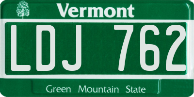 VT license plate LDJ762