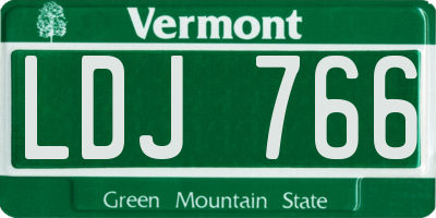 VT license plate LDJ766