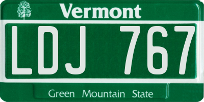 VT license plate LDJ767