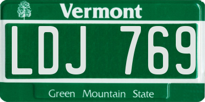 VT license plate LDJ769