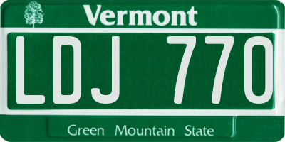VT license plate LDJ770