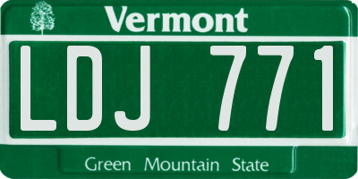 VT license plate LDJ771