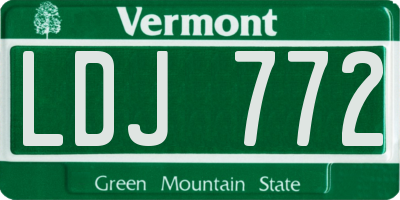 VT license plate LDJ772