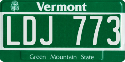 VT license plate LDJ773