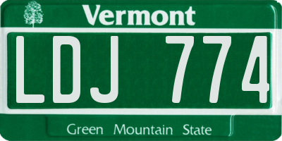 VT license plate LDJ774