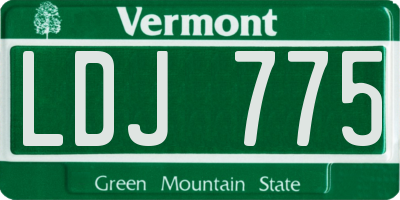 VT license plate LDJ775