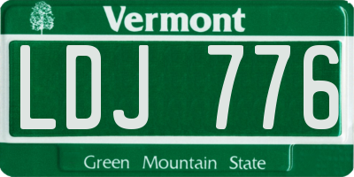 VT license plate LDJ776