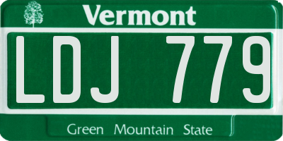 VT license plate LDJ779