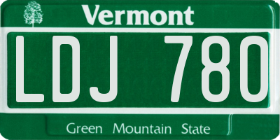 VT license plate LDJ780