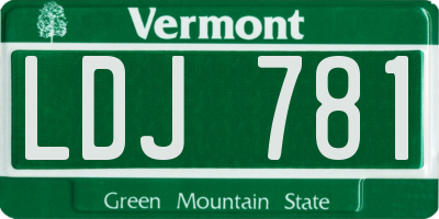 VT license plate LDJ781