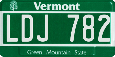 VT license plate LDJ782