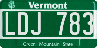 VT license plate LDJ783