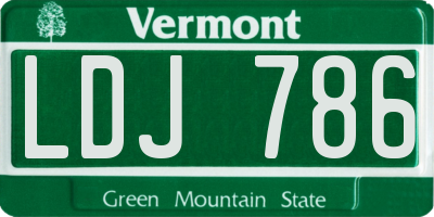 VT license plate LDJ786