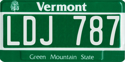 VT license plate LDJ787
