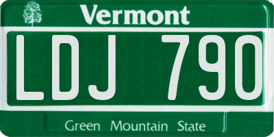 VT license plate LDJ790