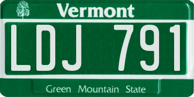 VT license plate LDJ791