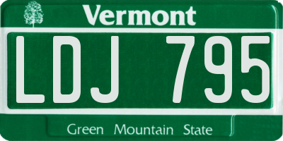 VT license plate LDJ795