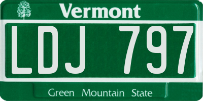 VT license plate LDJ797